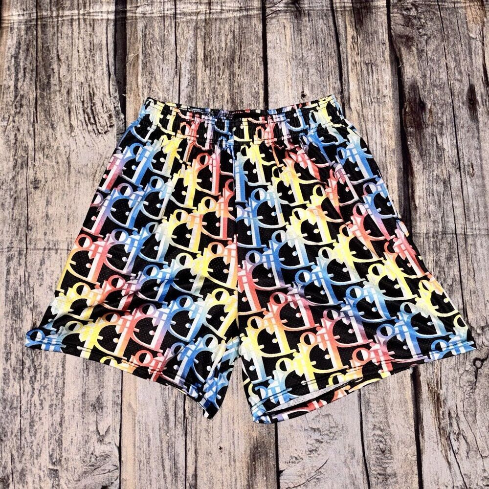 Off Brand Dior Mesh Shorts Multi Color Mens Size Small